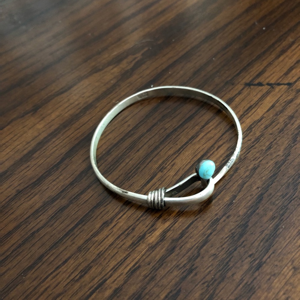 Silver and turquoise bracelet